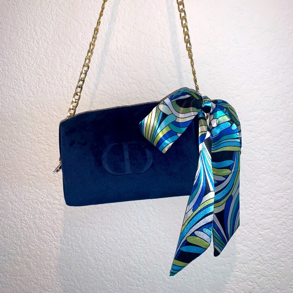 Authentic Christian Dior makeup bag converted into shoulder bag/ crossbody.